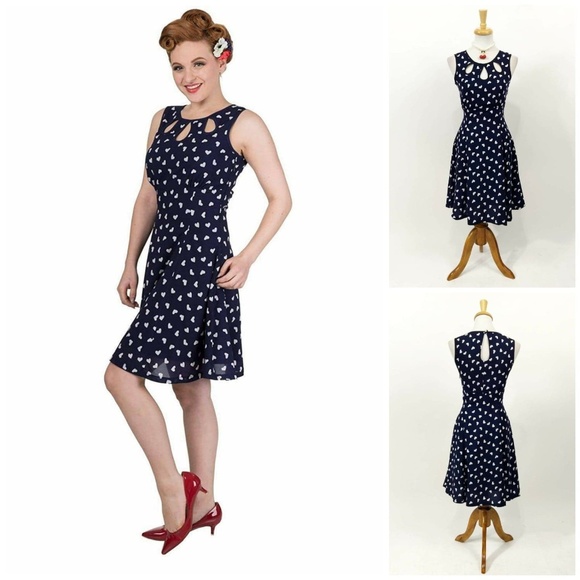 Banned Apparel Dresses & Skirts - Banned Keyhole Tell the Story Dress in Navy